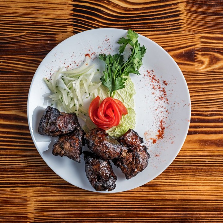 Шашлык из говядины «печень» – Шашлычный дом «Мангал-Хаус» – Блюда на углях от профессиональных поваров из Армении